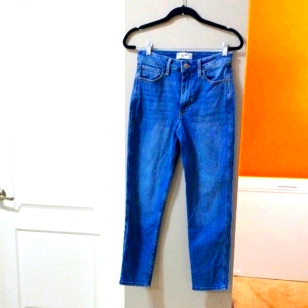 Abercrombie & Fitch Straight The Mom High-rise Blue Jeans Classic Denim